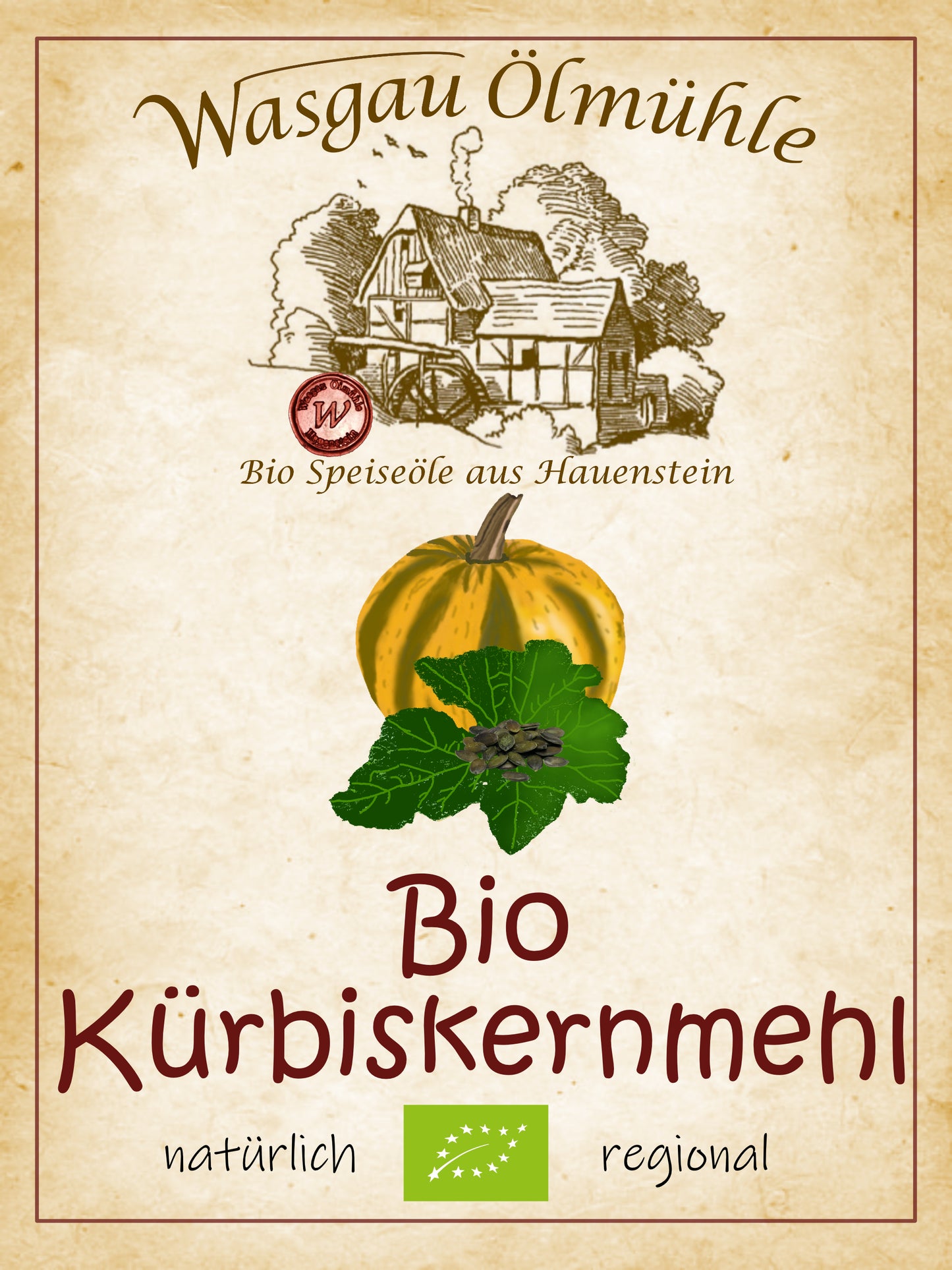 Bio Kürbiskernmehl 400 g von der Wasgau Ölmühle