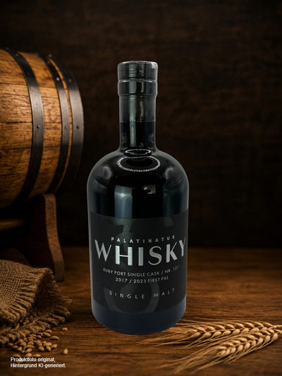 Palatinatus Single Malt Whisky Ruby Port Single Cask Nr. 121 – exklusiver First Fill Whisky aus dem Jahrgang 2017 in hochwertiger Premiumflasche.