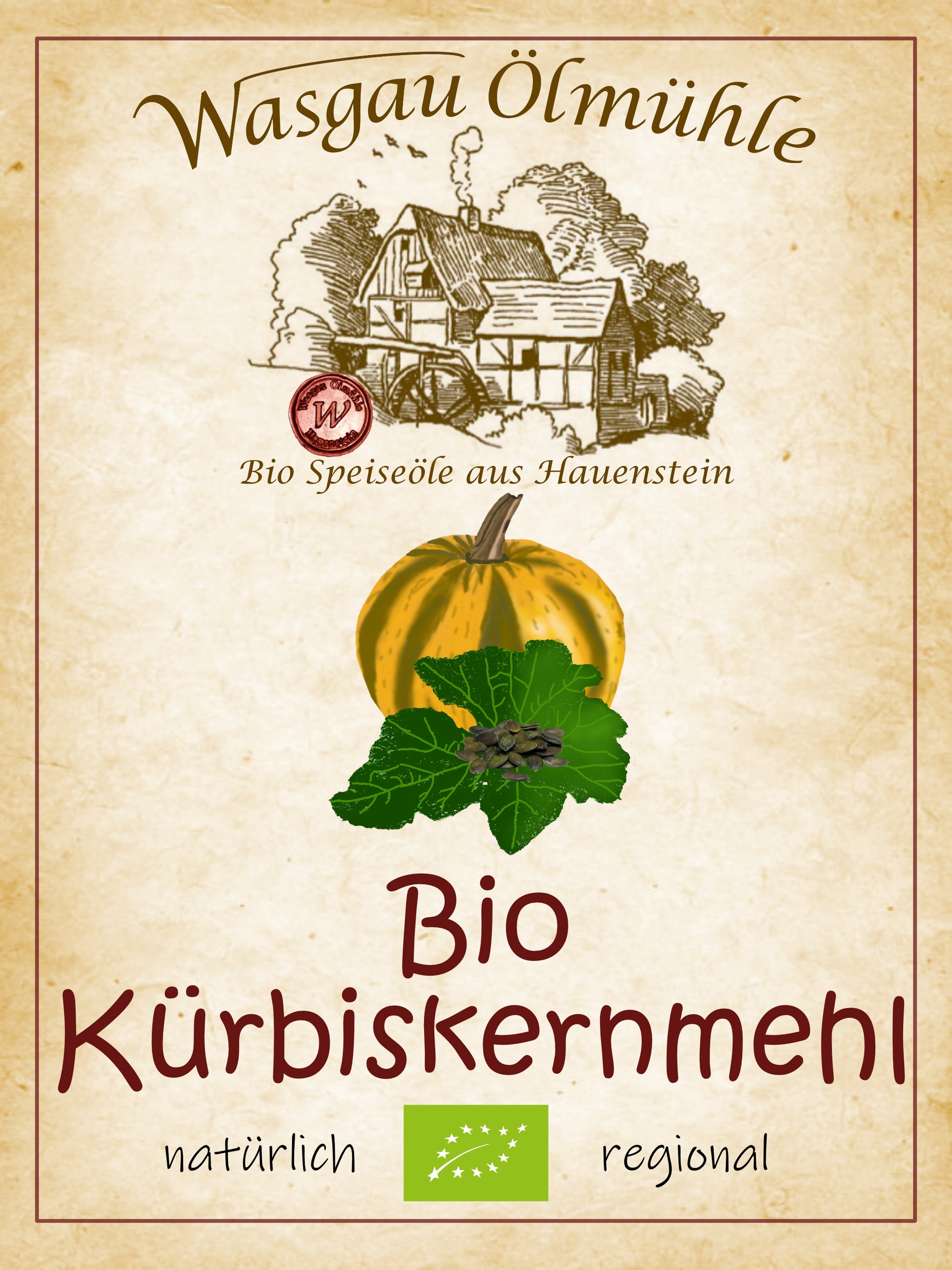 Bio Kürbiskernmehl 400 g von der Wasgau Ölmühle